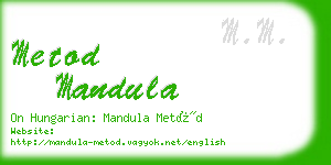 metod mandula business card